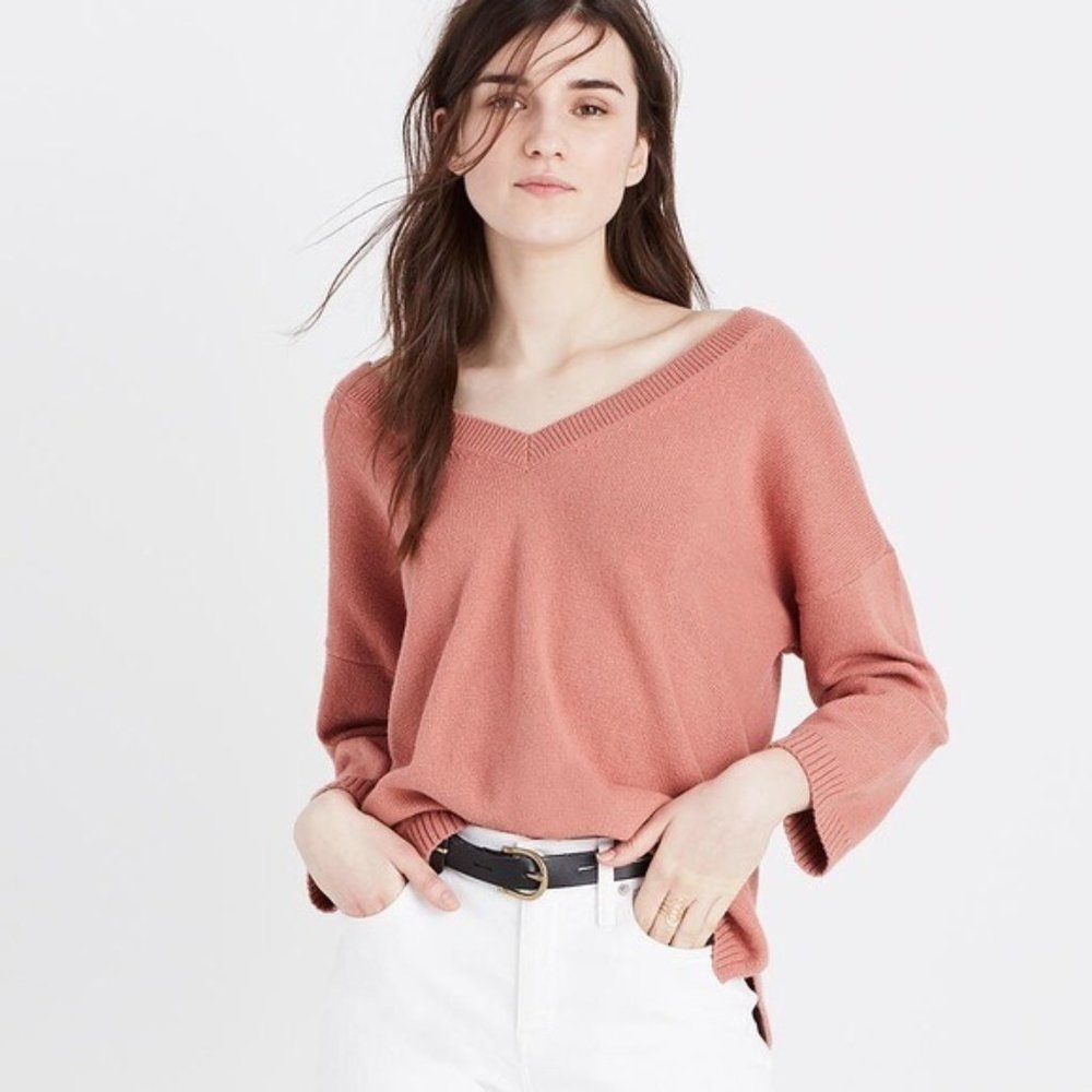 NWT Madewell Double-V Pullover Sweater